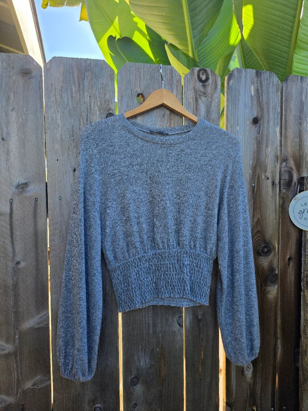 Zara Cropped sweater with Balloon Sleeves